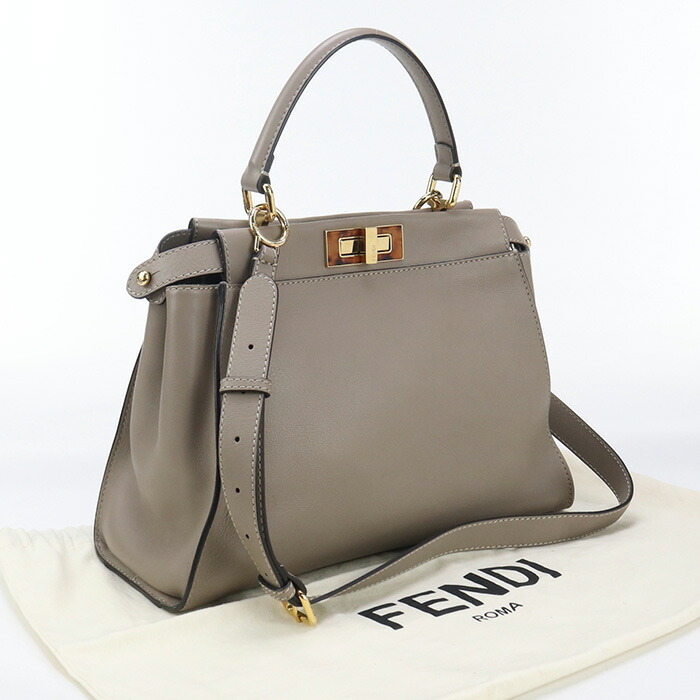 楽天市場】【中古】FENDI ピーカブー 2WAYハンドバッグ レザー