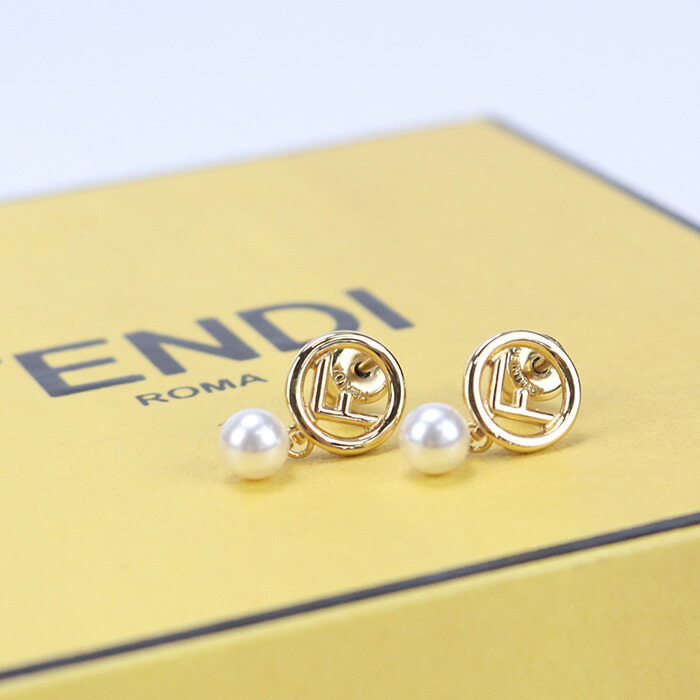 FENDI ロゴ ゴールドピアス Forever Fendi earrings Gold finish Gold | Fendi