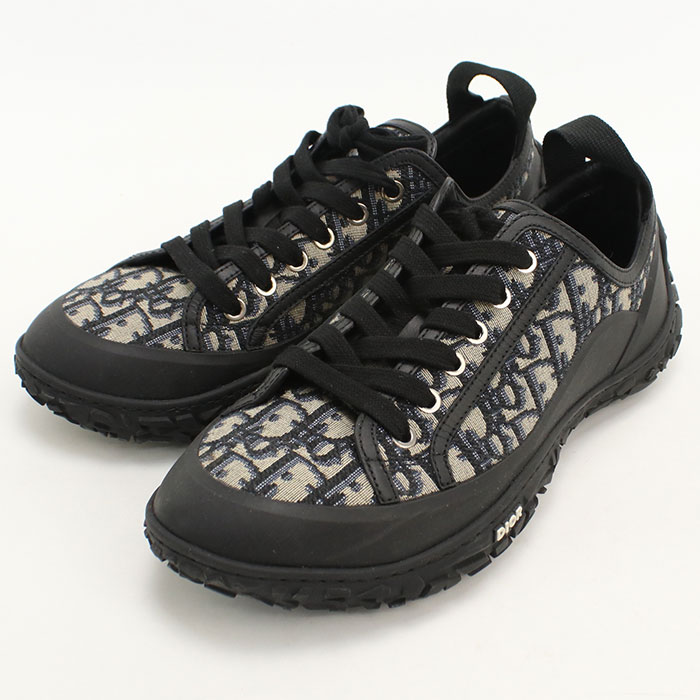 【中古良品】DIOR ディオール スニーカー 3SN277ZJW B28 ロートップ スニーカー ディオール オブリーク メンズ ブラック 41｜ブランド総合卸　ビッグヒット