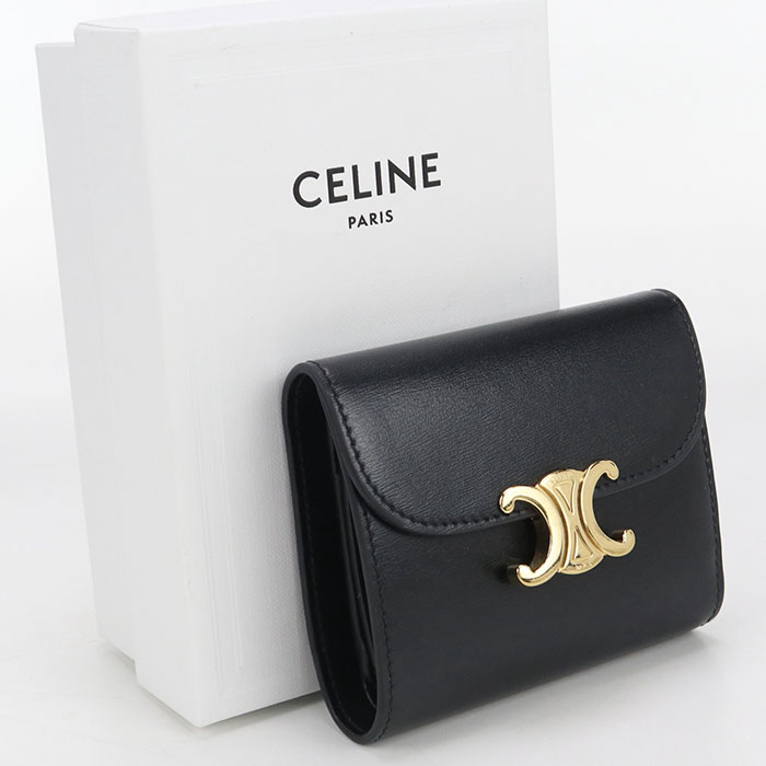 未使用品 セリーヌ CELINE スモールトリフォールドウォレット 三つ折り財布 楽天市場】セリーヌ CELINE 財布 三つ折り Triomphe スモール トリ