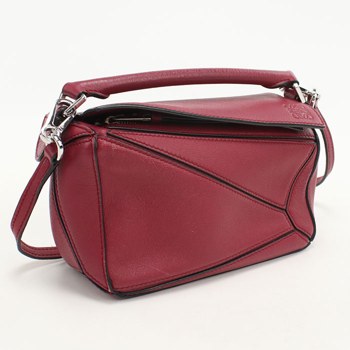 【中古良品】LOEWE ロエベ 斜め掛け ショルダーバッグ パズルバッグ ミニ パズル レディース レッド|ブランド総合卸 ビッグヒット