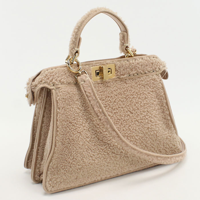 美品 FENDI フェンディ ミニ ピーカブー パール 2WAY ハンドバッグ FENDI（フェンディ） ハンドバッグ PEEKABOO MINI ピーカブー ミニ