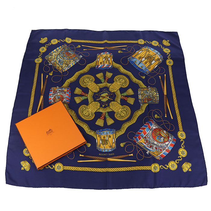 楽天市場】【美品】エルメス HERMES スカーフ カレ90 L'INTRUS 侵入者