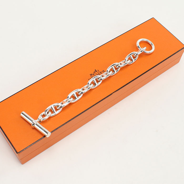 【中古良品】HERMES エルメス ブレスレット シェーヌダンクルGM 10コマ ユニセックス シルバー｜ブランド総合卸　ビッグヒット