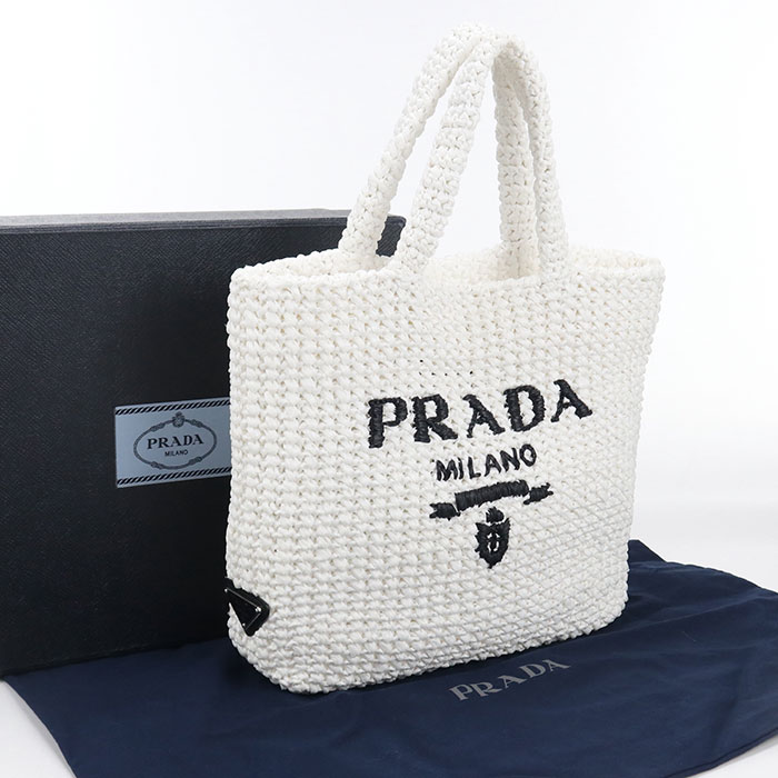 楽天市場】【バッグ】PRADA プラダ ラフィアクロケット ハンドバッグ