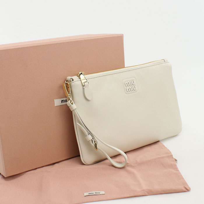 楽天市場】ミュウミュウ MIU MIU クラッチバッグ ブラックxゴールドx