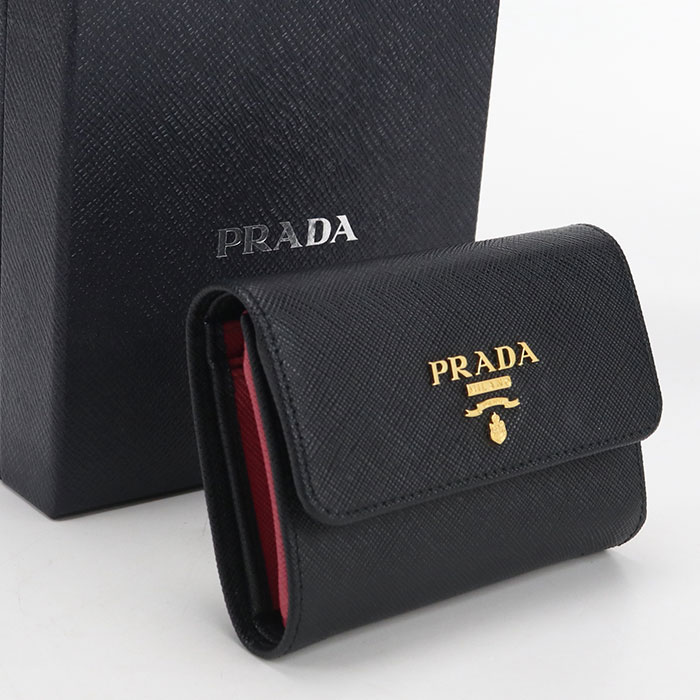 楽天市場】極美品 プラダ PRADA 三角ロゴ 三つ折り財布 サフィアーノ