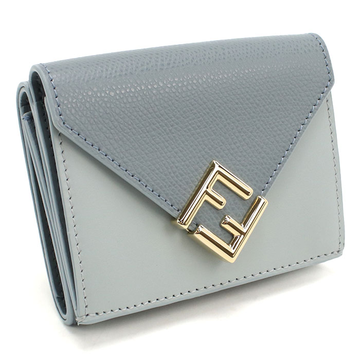 FENDI フェンディ 三つ折り財布 小銭入付き 8M0480 ALV4 F1URV FFダイヤモンド レディース ブルー