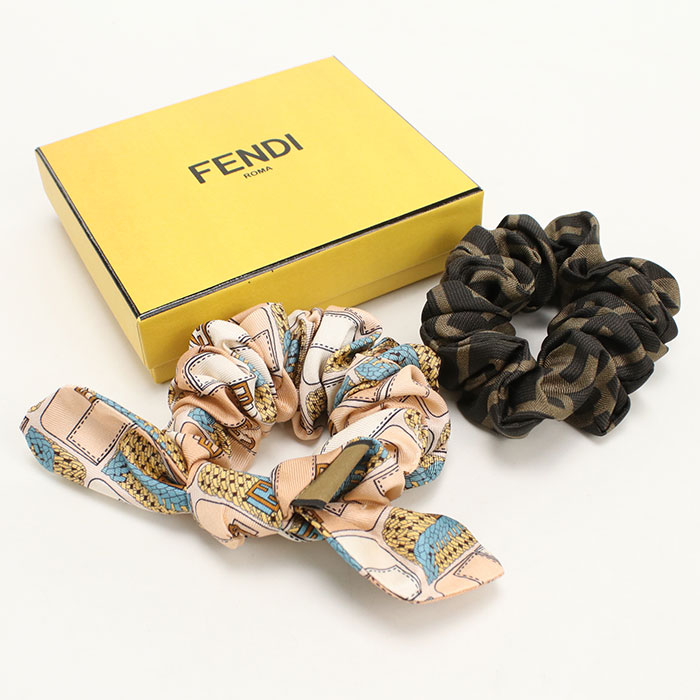 【中古・未使用】FENDI フェンディ シュシュ 2個セット ズッカ レディース ピンク｜ブランド総合卸　ビッグヒット 26,586円