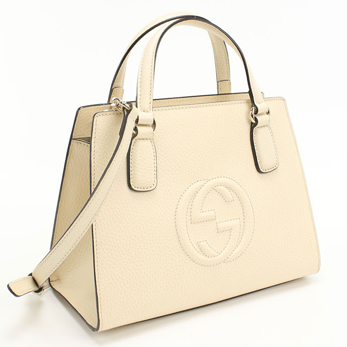【中古良品】GUCCI グッチ ハンドバッグ 607722 2WAY ソーホー レディース アイボリー|ブランド総合卸 ビッグヒット