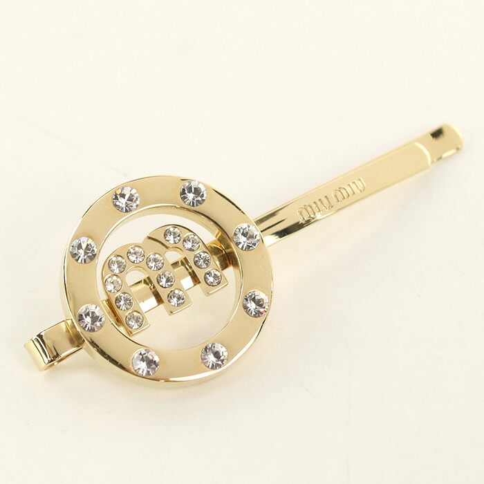 【中古美品】MIUMIU(OUTLET) ミュウミュウ アウトレット ヘアアクセサリー メタル ヘアクリップ レディース ゴールド|ブランド総合卸 ビッグヒット