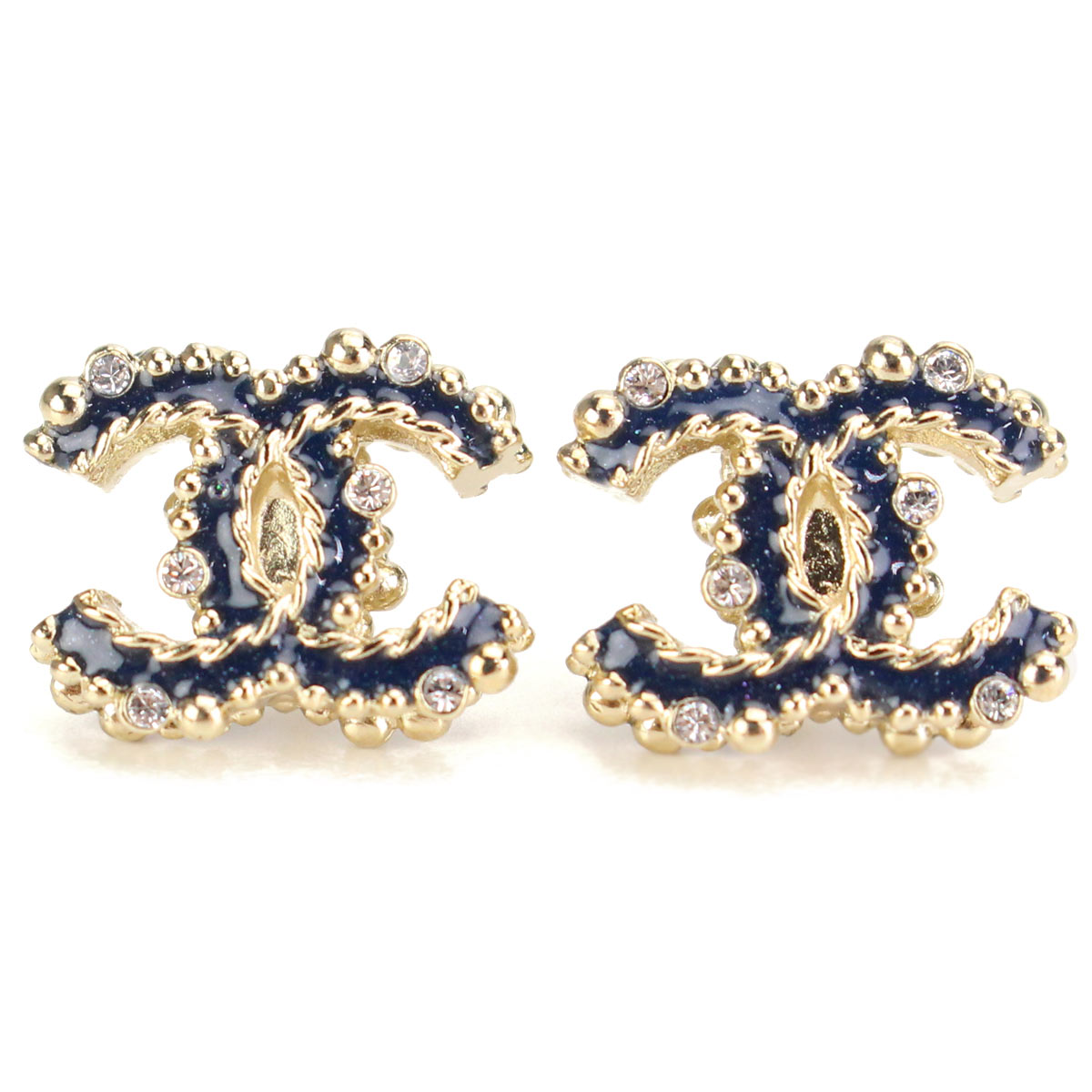 Hit The Total Brand Whole Rakuten Global Market Chanel Hit The Total Brand Whole Rakuten Global Market Chanel Rhinestone Here Mark Pierced Earrings A97576 Gold Navy Bl ジルコ