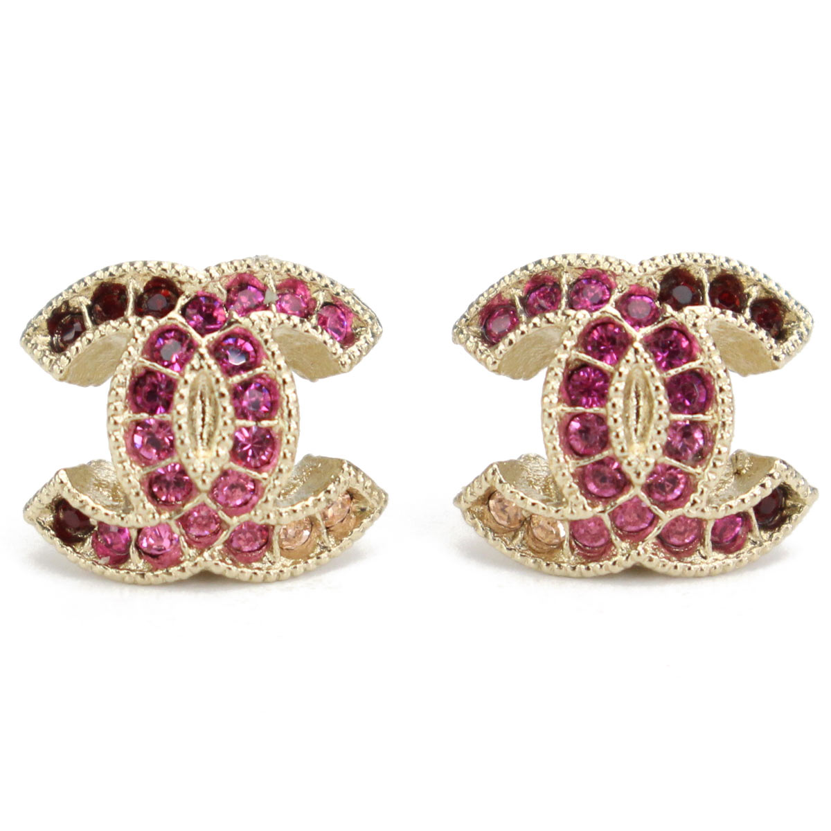 Hit The Total Brand Whole Chanel Rhinestone Here Hit The Total Brand Whole Chanel Rhinestone Here Mark Pierced Earrings A99179 Gold Pink Zirconia Multi System Rakuten Global