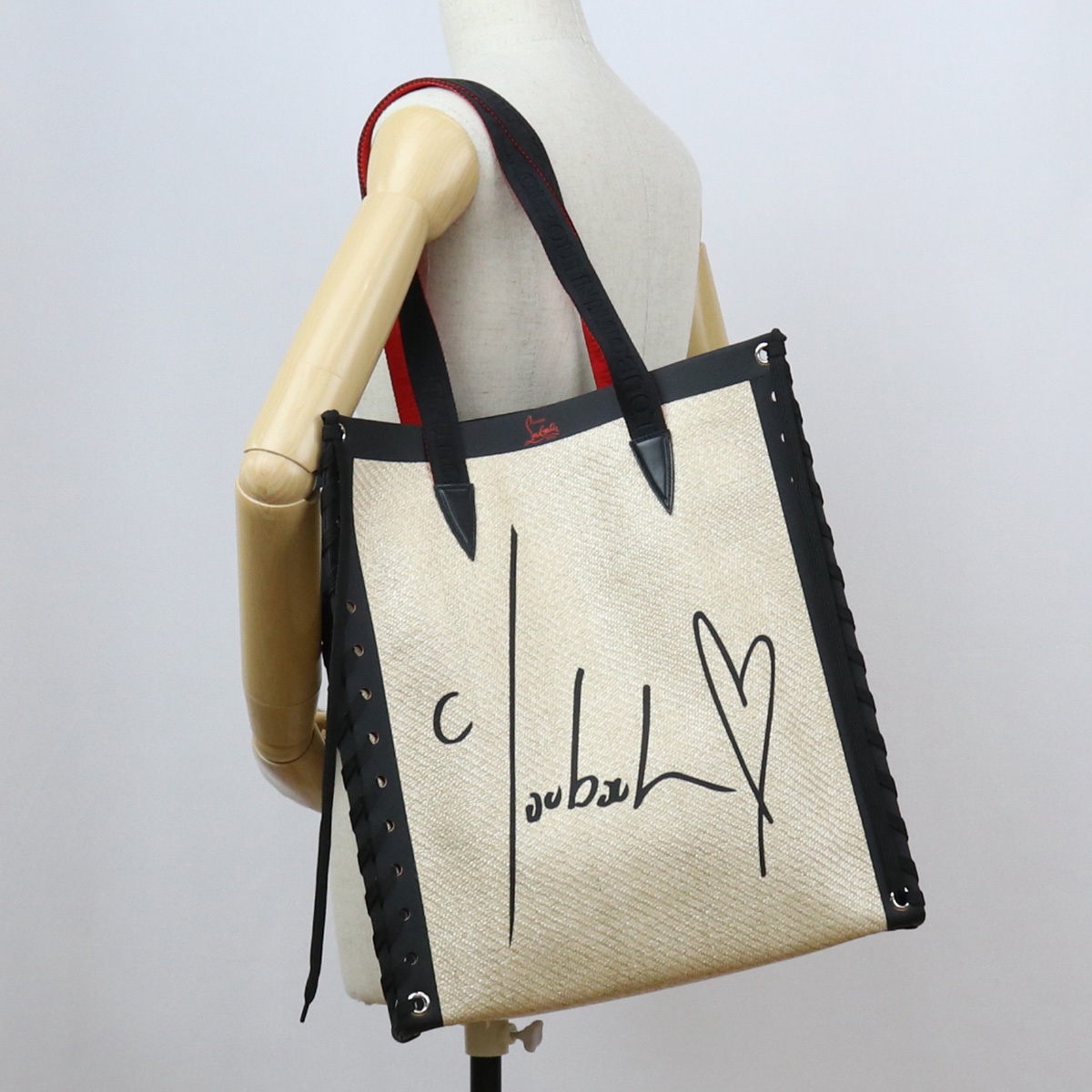 クリスチャン ルブタン Christian Louboutin トートバッグ ブランドバッグ ブランドロゴ F474 Naturel Black ベージュ系 ブラック Bag 01 Mergertraininginstitute Com