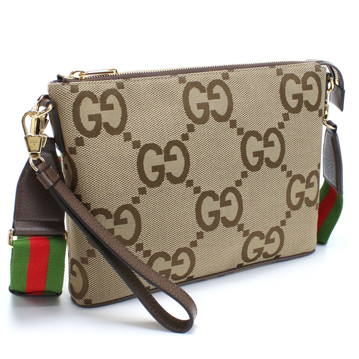 グッチ GUCCI 斜め掛け ショルダーバッグ ブランド メッセンジャーバッグ ジャンボGGキャンバス ウェブビングライン 699130 UKMDG  2570 ブラウン系 seco-01 | ブランド総合卸　ビッグヒット