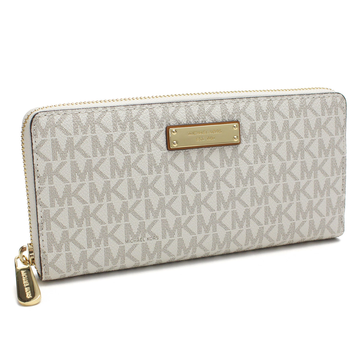 michael kors white and gold wallet