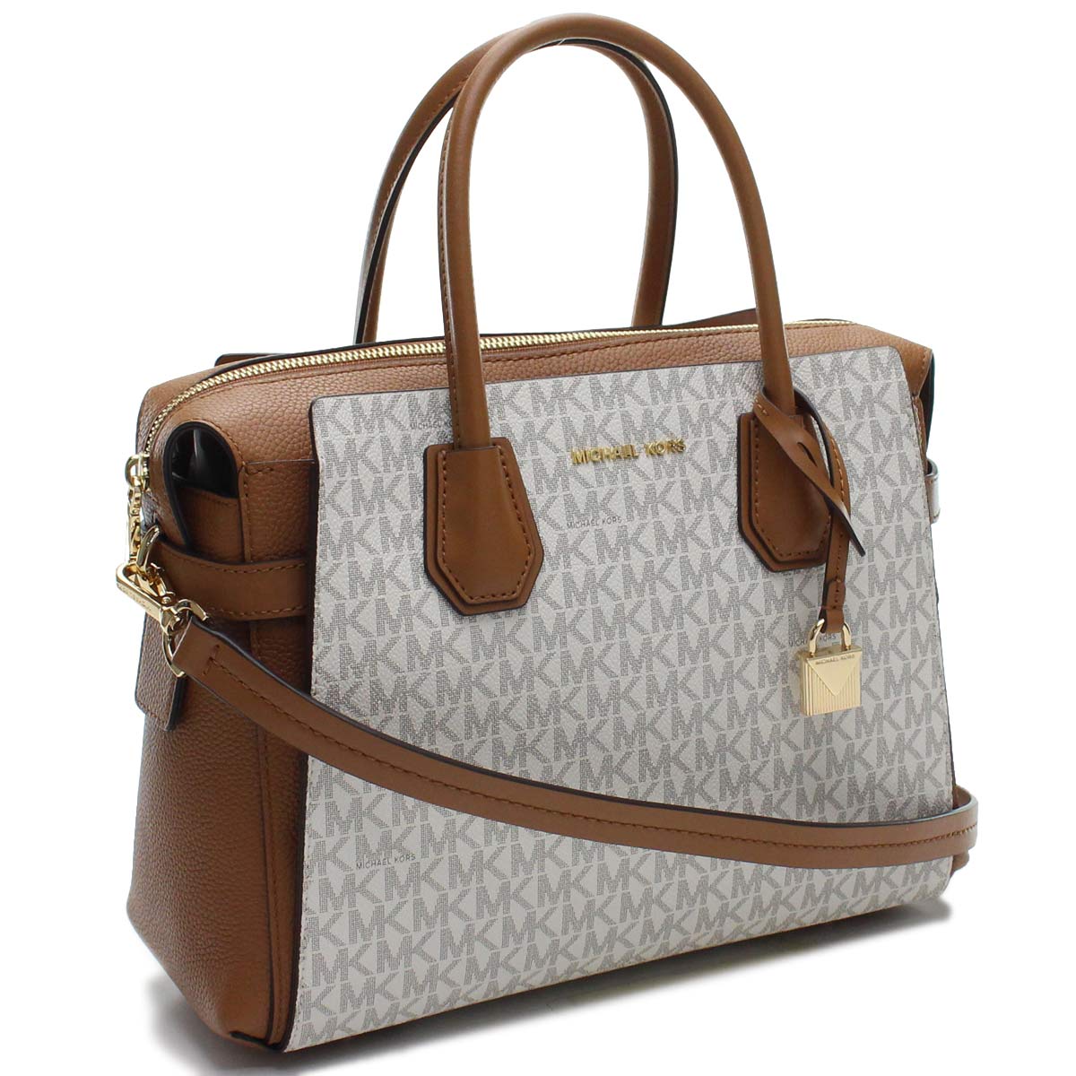 Michael Kors Mercer 2way Handbag 30s9gm9s2b 149 Vanilla Acrn White System Lady S Michael Kors Mercer 2way Handbag 30s9gm9s2b 149 Vanilla Acrn White System Lady S