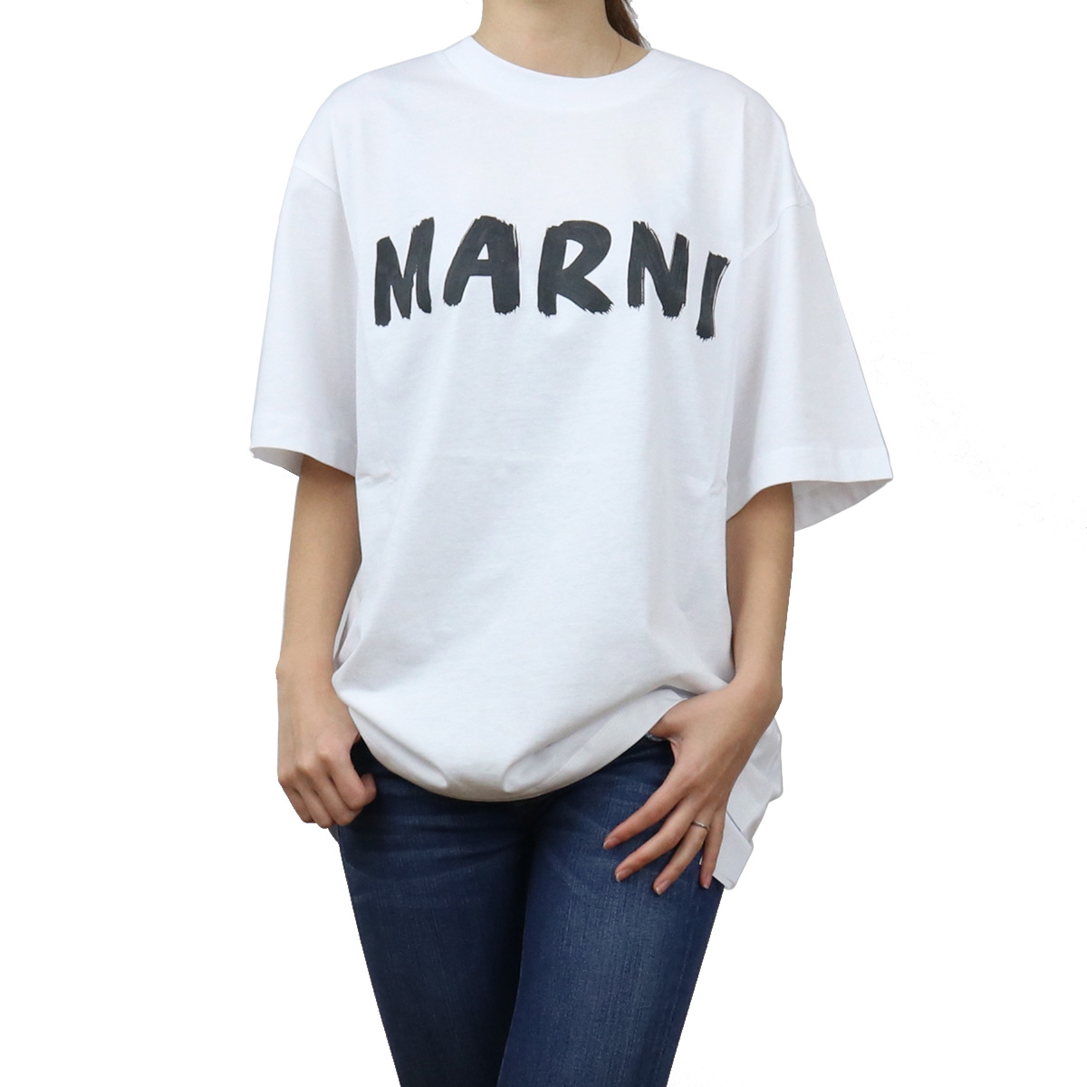 MARNI ホワイト グラフィックTシャツ-
