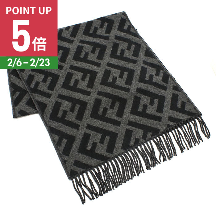 楽天市場】【ポイント5倍】FENDI フェンディ リバーシブル マフラー FF