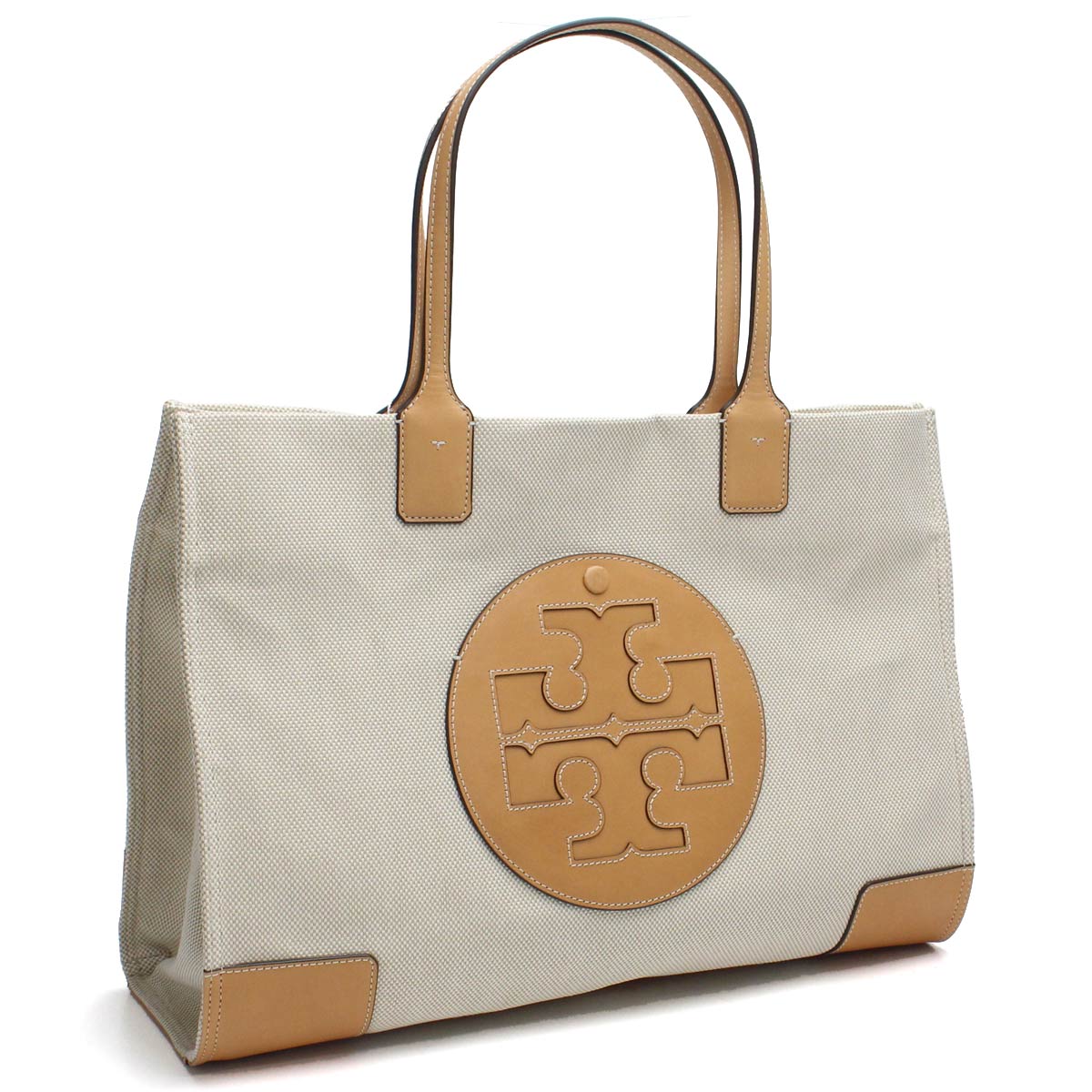 Tolly Birch Tory Burch Ella Canvas Gills Tote Bag 45209 285 Natural Ivory Beige System
