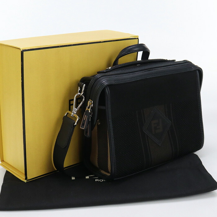 楽天市場】フェンディ ミニバッグ スカーフ付き 黒 FF柄【送料