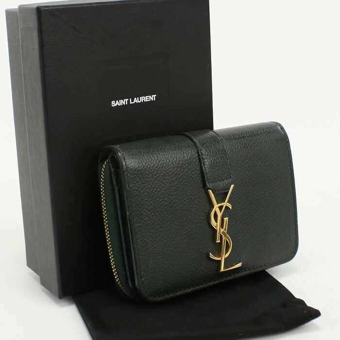 小物 Saint Laurent 556268 BTY7N 1000 Amazon | サンローラン SAINT LAURENT メンズ 2つ折り財布
