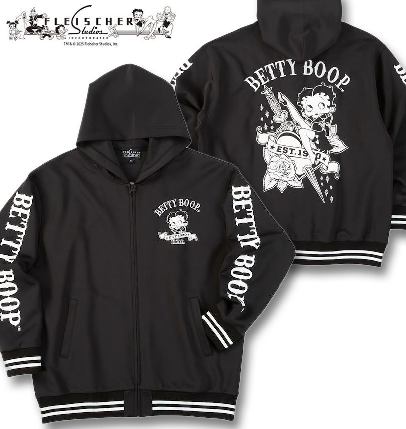 途轍も無い大いさ メンズ BETTY BOOP ダンボール編み物 フルジップ パーカー 黒いこと 3L 4L 5L 6L 貨物輸送無料 メンズファッション-トップス-パーカー
