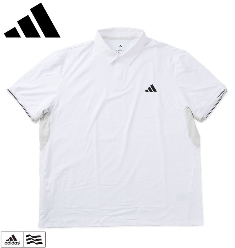 途轍も無い大いさ メンズ adidas golf アディダスゴルフ 人付き合い冷感 ユニバーサル ベンチレーション 半袖 プルオーバー 白いこと 4XL 5XL 貨物輸送無料 メンズウェア-スポーツ・アウトドア-シャツ・ポロシャツ