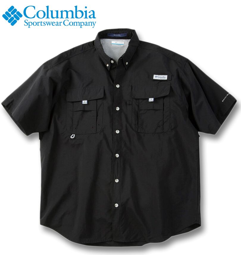 大きいサイズ メンズ Columbia コロンビア バハマII 半袖 シャツ ブラック 1X/3L 2X/4L 3X/5L 4X/6L 5X/7L 6X/8L 送料無料|大きいサイズの専門店ビックリベロ