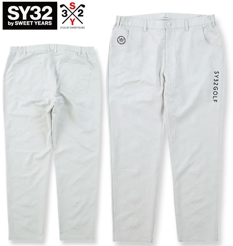 大きいサイズ メンズ SY32 by SWEET YEARS ゴルフ エンボス ストレッチ パンツ グレー 3L 4L 5L 6L 送料無料｜大きいサイズの専門店ビックリベロ 19,250円