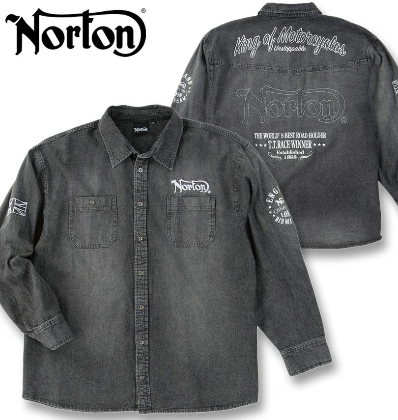 楽天市場】ノートン NORTON 長袖シャツ NORTONロゴ 総刺繍 ストレッチ