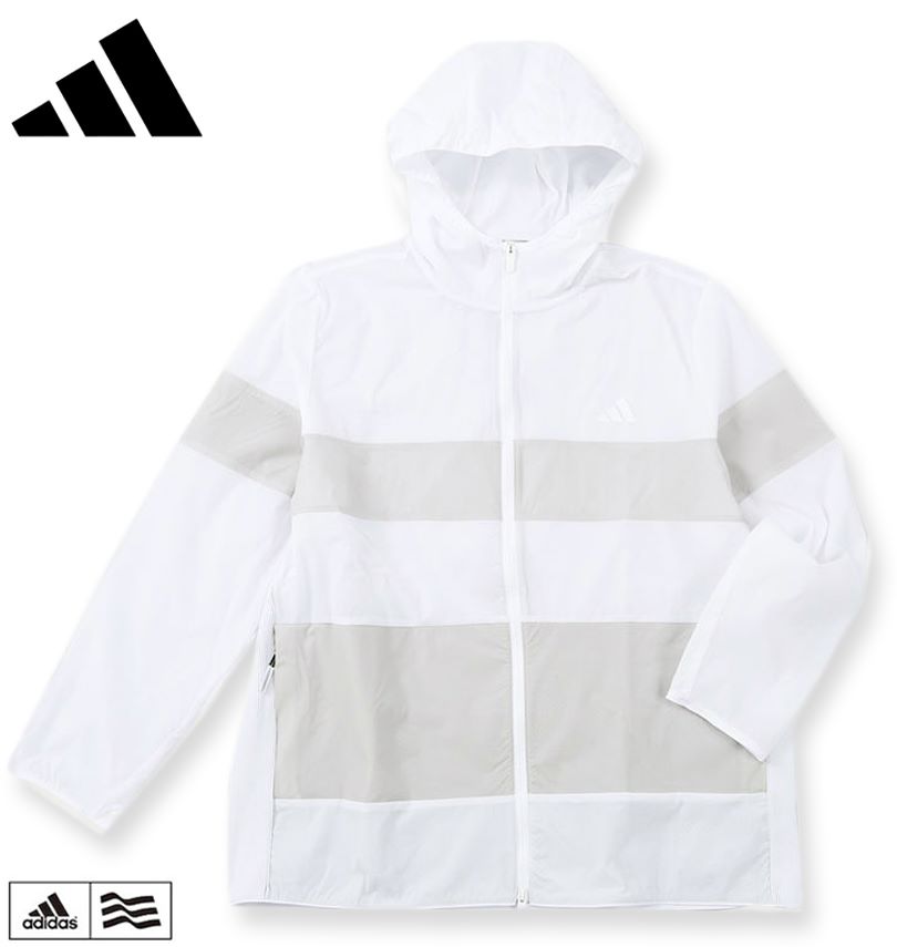 途轍も無い大いさ メンズ adidas golf アディダスゴルフ うしろ側衣嚢付 軽さ撥水 フルジップ フーディー 白いこと 4XL 5XL 貨物輸送無料 ブルゾン-スポーツ・アウトドア-ゴルフ
