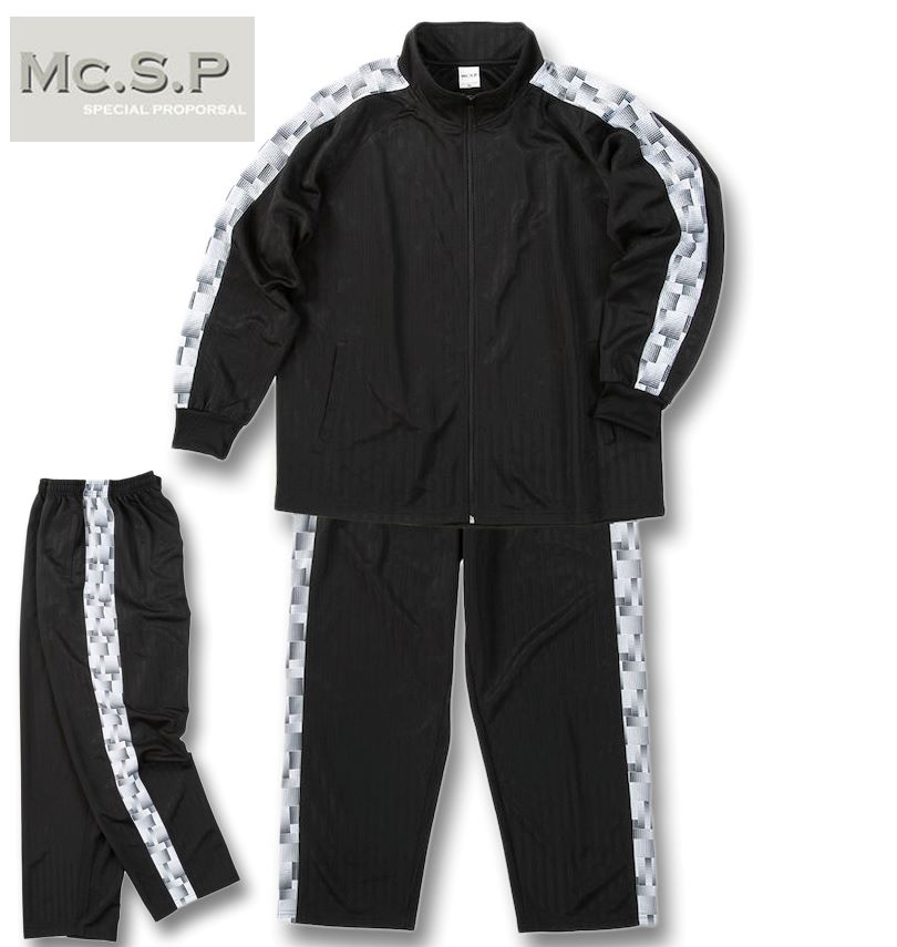 【全品尖んがり5倍】気が大きい大きさ メンズ Mc.S.P ハーフトーンドット うつり変わり プルオーバー 上下仕掛ける 黒いこと×白いこと 3L 4L 5L 6L 8L 貨物輸送無料