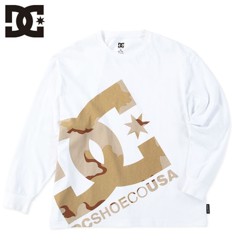 途轍も無い大いさ メンズ DCSHOES 25 DESERT CAMO BIGSTAR 長袖 ティーシャツ 白いこと 3L 4L 5L 6L 貨物輸送無料 Tシャツ・カットソー-メンズファッション