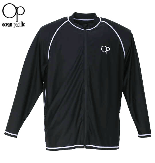【全品尖んがり5倍】馬鹿でかい大いさ メンズ OCEAN PACIFIC 綿津見パシフィック 長袖フルジップラッシュガード 黒いこと 3L 4L 5L 6L 8L 貨物輸送無料