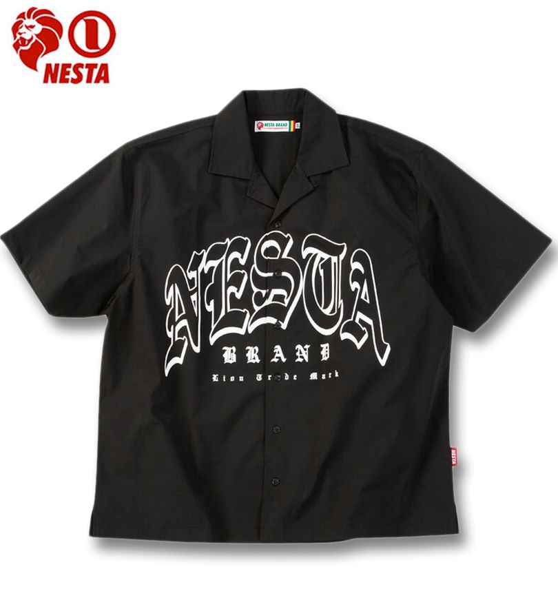 【全品尖んがり5倍】馬鹿でかい大きさ メンズ NESTA BRAND 開けっ広げ色つや ロゴタイプ 刷り上げる 半袖 プルオーバー 黒いこと 3L 4L 5L 6L 8L 貨物輸送無料