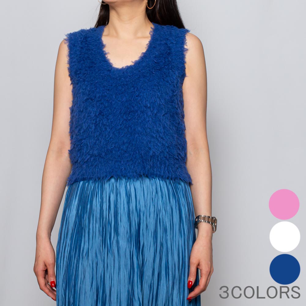 roberto collina(ロベルト コリーナ) N30016 ノースリーブ シャギーニット レディース 正規品