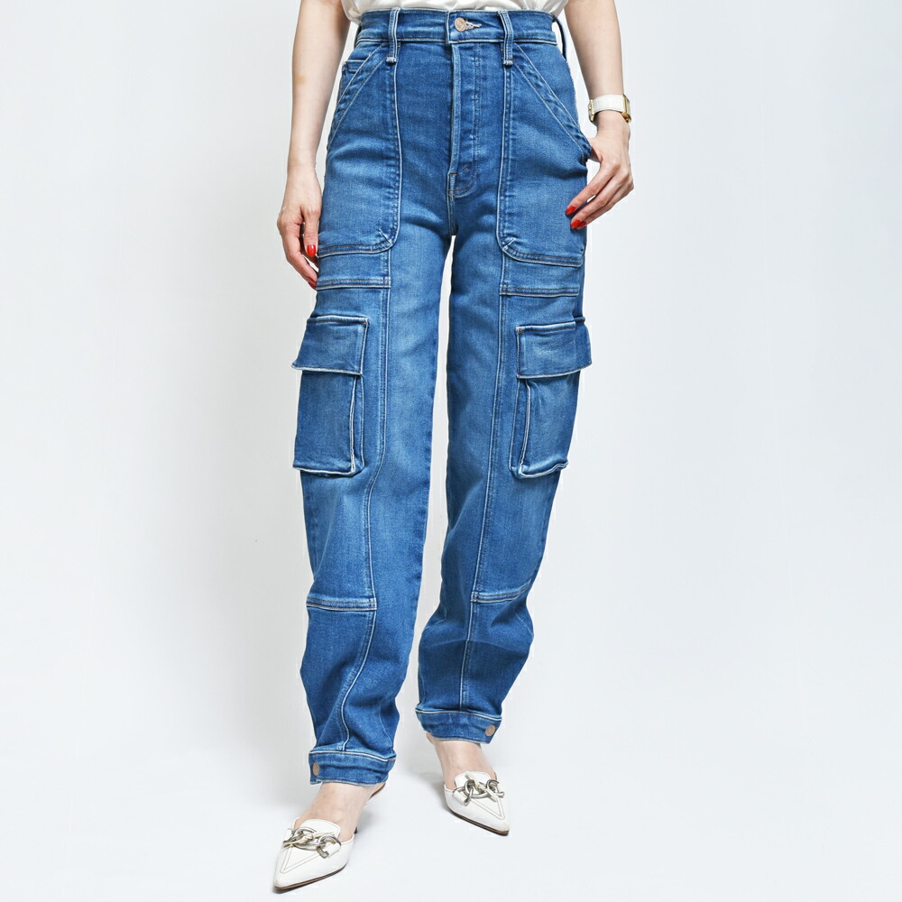 MOTHER フレアデニム 26 Floral Embossed Flare Jeans - blue - Mame Kurogouchi