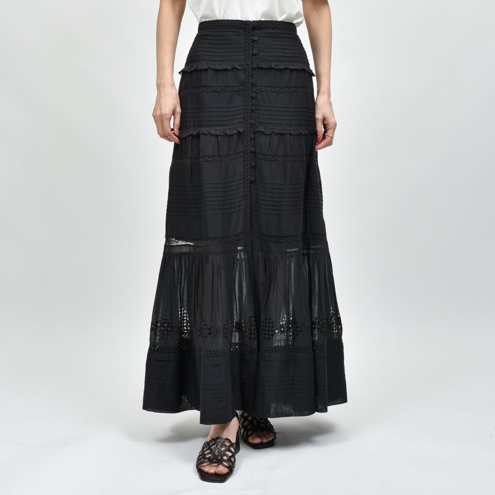 【S40】ISABEL MARANT(イザベル マラン)DUSTA JU0282FA コットンレーススカート 23251002025|biglietteria