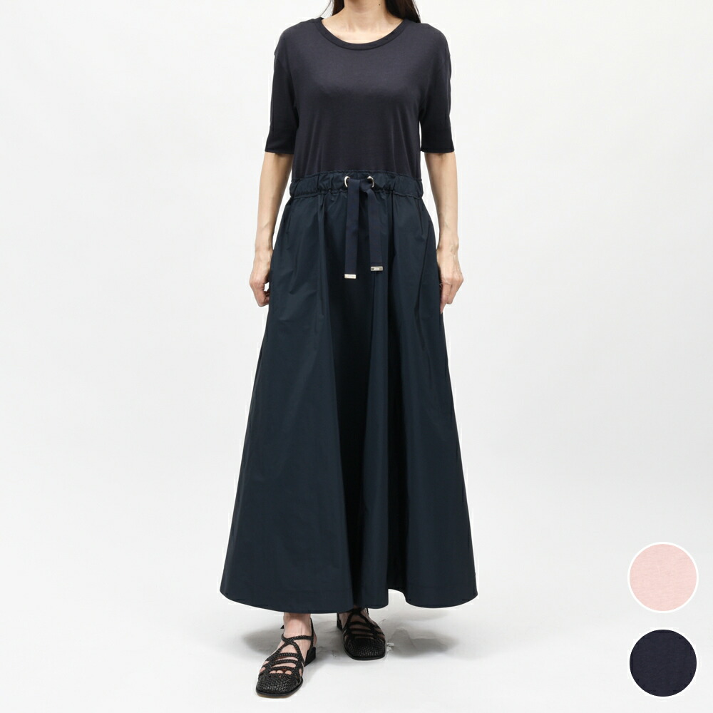 HERNO（地獄ノ） AB000032D-52056 KNIT+NEWテクノタフタワンピース 24561001132