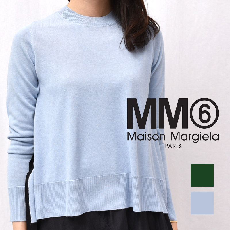 【S50】MM6 MAISON MARGIELA(エムエム6 メゾン マルジェラ)S52HA0092 サイドグログランテープ クルーネックニット 正規品 レディース｜biglietteria