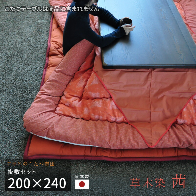 楽天市場】こたつ布団 掛敷セット 200×200cm KF-180#30 茜