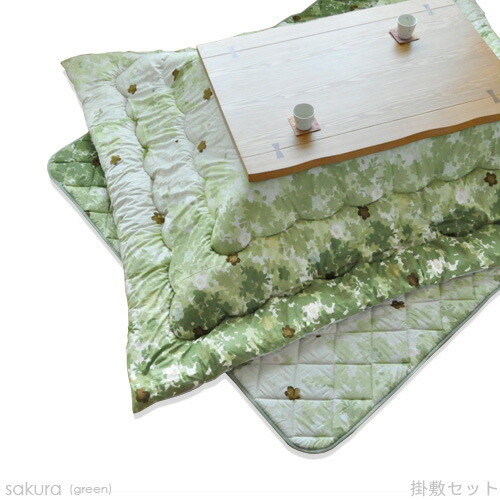 本物◆ 未使用品 こたつ布団 長方形 掛敷セット 205×285cm sakura グリーン セット こたつ掛け布団 こたつふとん こたつ掛布団 組布団 大判 国産 日本製 送料無料 elma-ultrasonic.be elma-ultrasonic.be