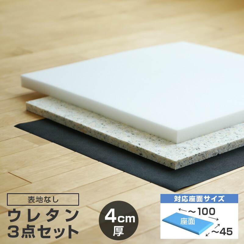 ベンチサイズ 椅子の張り替え ウレタンセット※表地なし・中材のみ ( ウレタン チップウレタン 不織布 ) キット イス 張り替え いす 座面 修理 材料 クッション スポンジ 詰め物 椅子張替え はりかえ 椅子の張替え 椅子 張替え