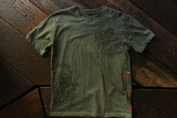 ★CROPPEDHEADSクロップドヘッズ★『風神＆雷神』柄Tシャツ後染め｜BIG SHOT