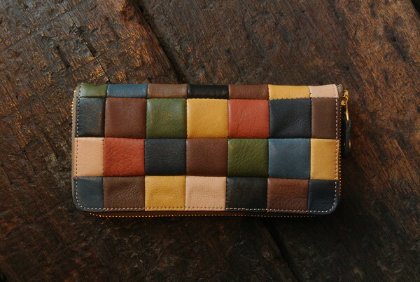 ★DAMASQUINA(ダマスキーナ)★PATCHWORK ZIP WALLET LARGE ブロックパッチワークジップウォレットLウォレット 金入れ 長金入れMULTI