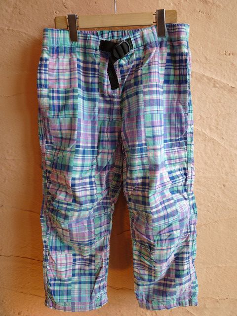 ★WILD THINGSワイルドシングス★★WILD THINGSワイルドシングス★3/4 PLAID PATCHWORK CLIMBING PANT 七分丈パンツPINK×NAVY|BIG SHOT