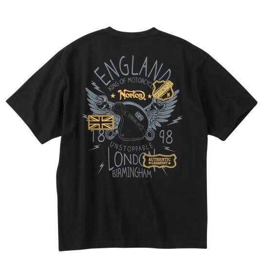 大きいサイズ メンズ 大きい 天竺半袖Tシャツ Norton 3L 4L 5L 6L 8L ブラック 1278-5503- 大人 おしゃれ カジュアル快適 シンプル デザインスタイル プレゼント ファッション モード ストリート ビッグシルエット メンズウェア ギフト