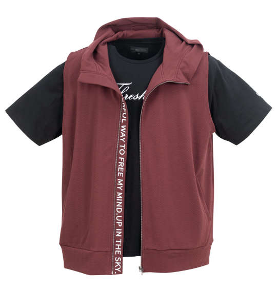 大きいサイズ メンズ ジャガードノースリーブパーカー+半袖Tシャツ in the attic 3L 4L 5L 6L 7L 8L カジュアル 快適 丈夫 春夏 新作 おしゃれ 着心地良い 人気 おすすめ 1258-4212