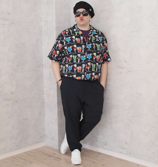 大きいサイズ メンズ BETTY BOOP 接触冷感 オープンカラー 半袖 シャツ ブラック 1277-3220-1 3L 4L 5L 6L 8L 楽天市場】大きいサイズ メンズ BETTY BOOP 接触冷感 オープンカラー